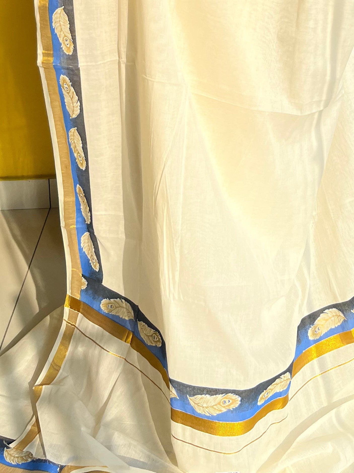 Kerala Cotton Plain  Printed Saree SL168