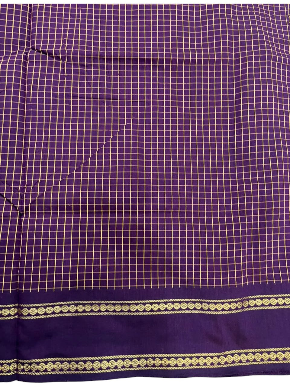Purple Kalyani Cotton Check Saree SL236