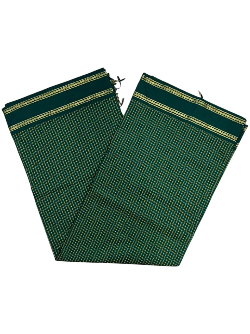 Green Kalyani Cotton Check Saree SL236