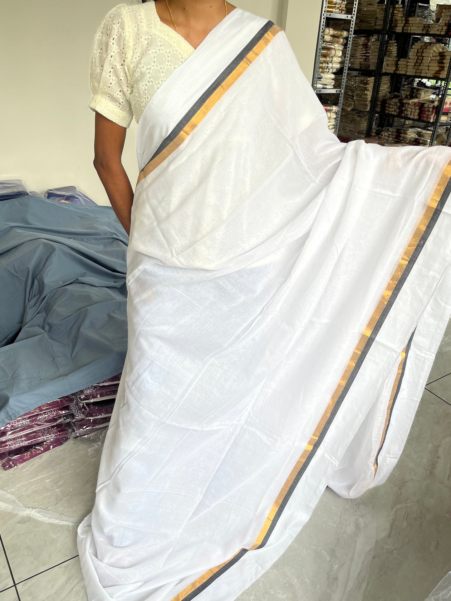 Kerala Mul Cotton Soft Fabric Saree SL215