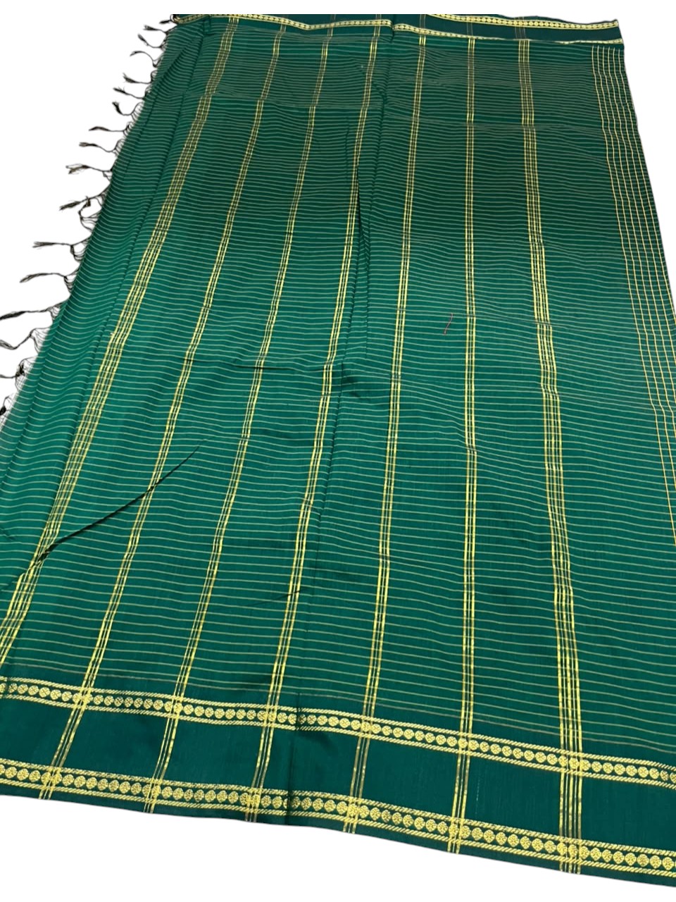 Green Kalyani Cotton Check Saree SL236