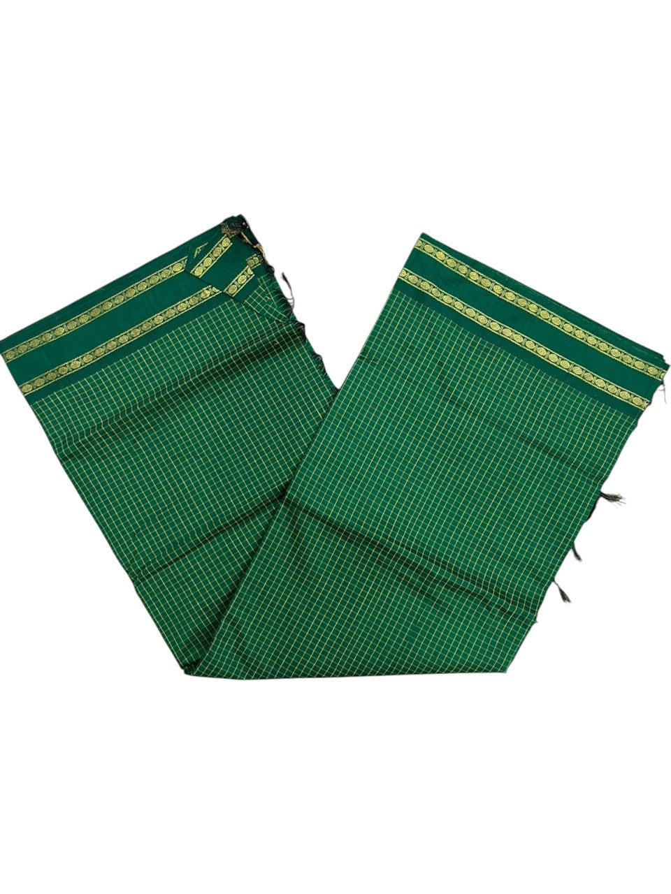 Green Kalyani Cotton Check Saree SL236