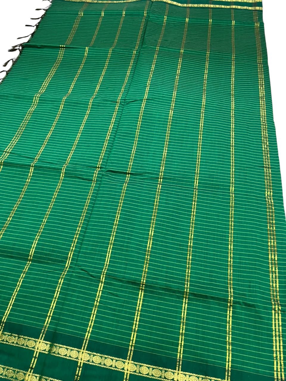 Green Kalyani Cotton Check Saree SL236