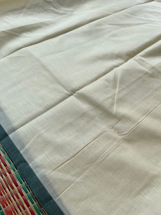 Kerala Cotton Green And Kasavu Border Saree SL238