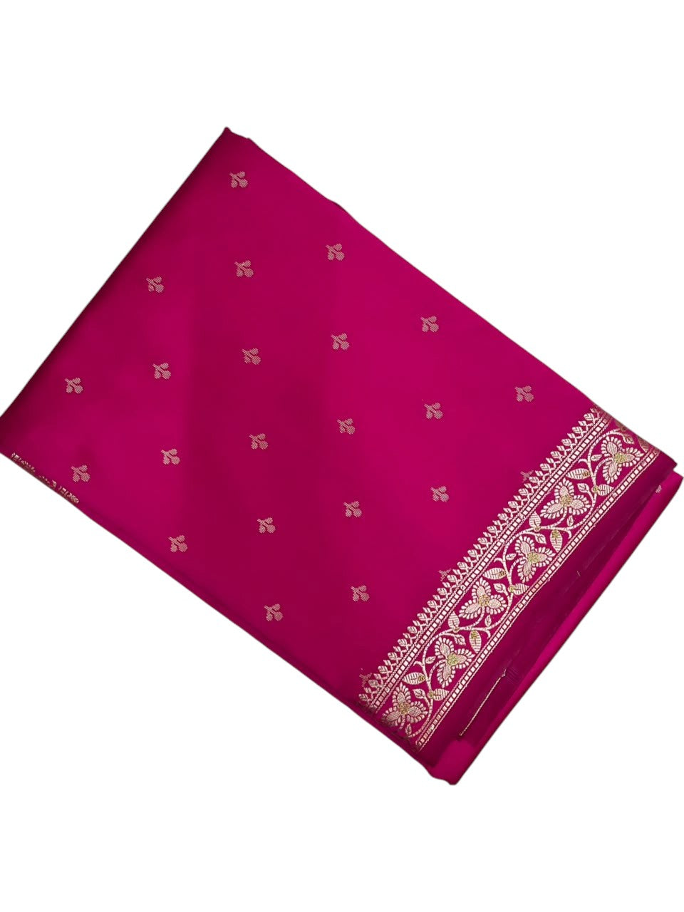 Southloom Satin Banarasi Silk Saree with Woven Work on Body and Borders In Magenta