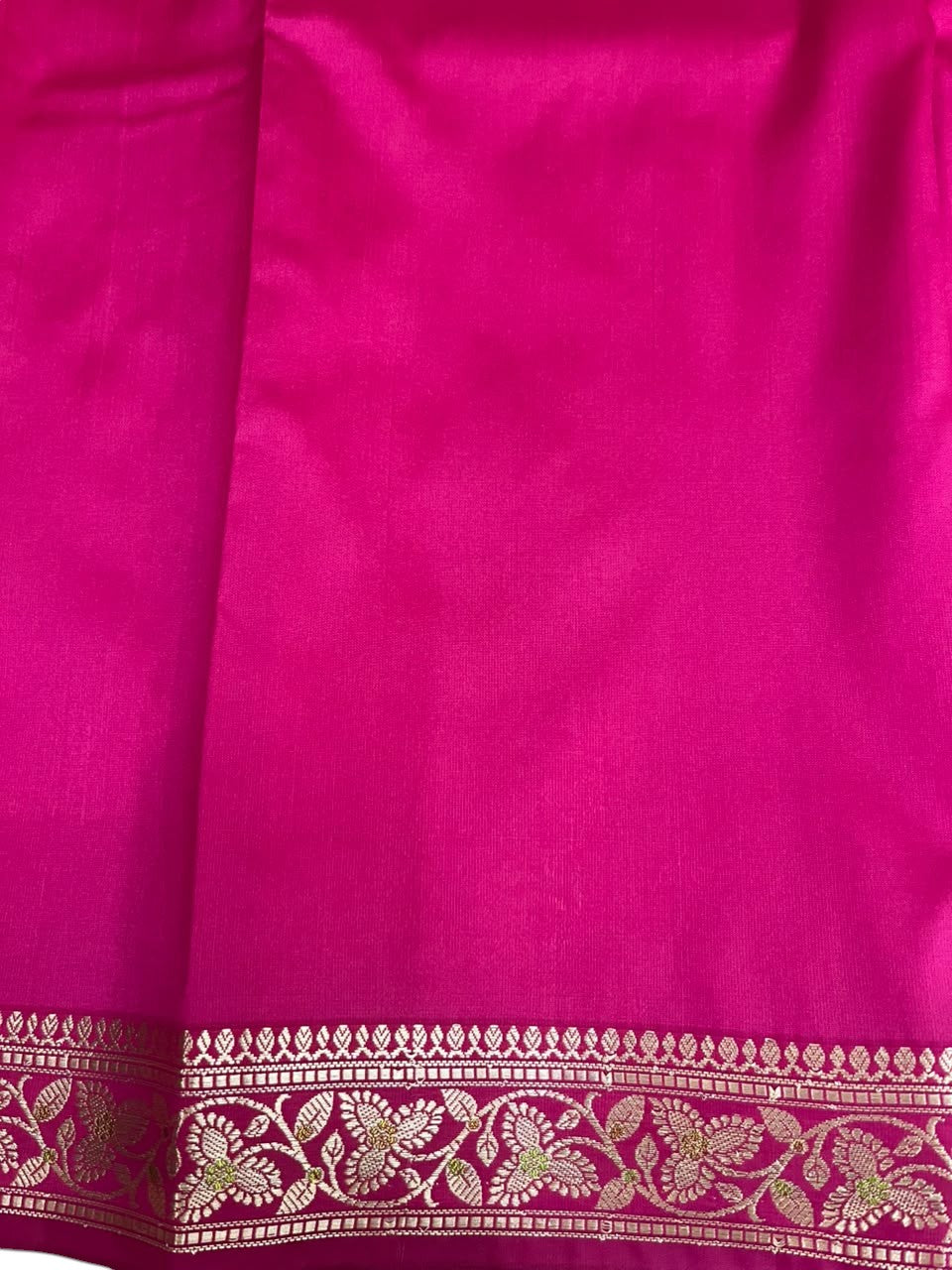Southloom Satin Banarasi Silk Saree with Woven Work on Body and Borders In Magenta