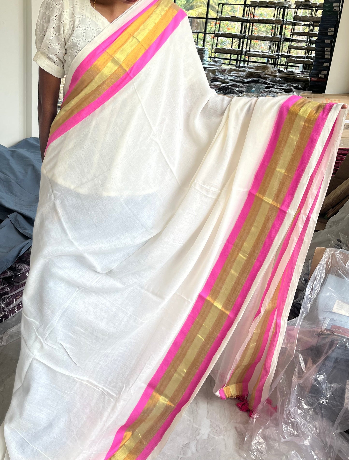 Kerala Mul Cotton Soft Fabric Saree SL215