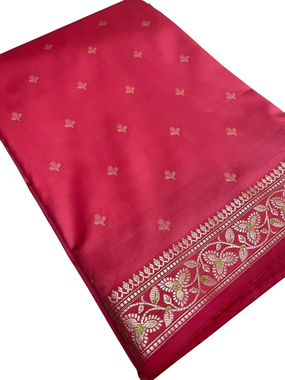 Southloom Satin Banarasi Silk Saree with Woven Work on Body and Borders In Peach