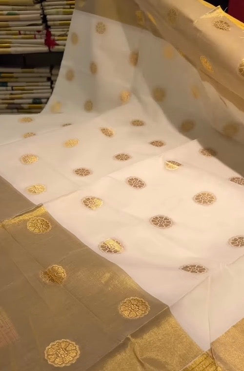 Handloom Cotton Replica Flower Butta Saree SL149