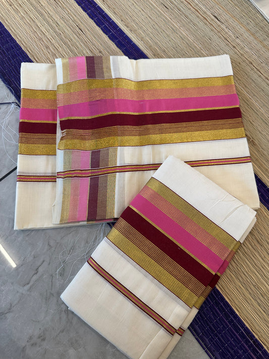 Kara and Kasavu Set Mundu (2.80 mtrs) SL113