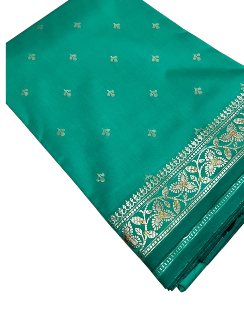 Southloom Satin Banarasi Silk Saree with Woven Work on Body and Borders In Light Green