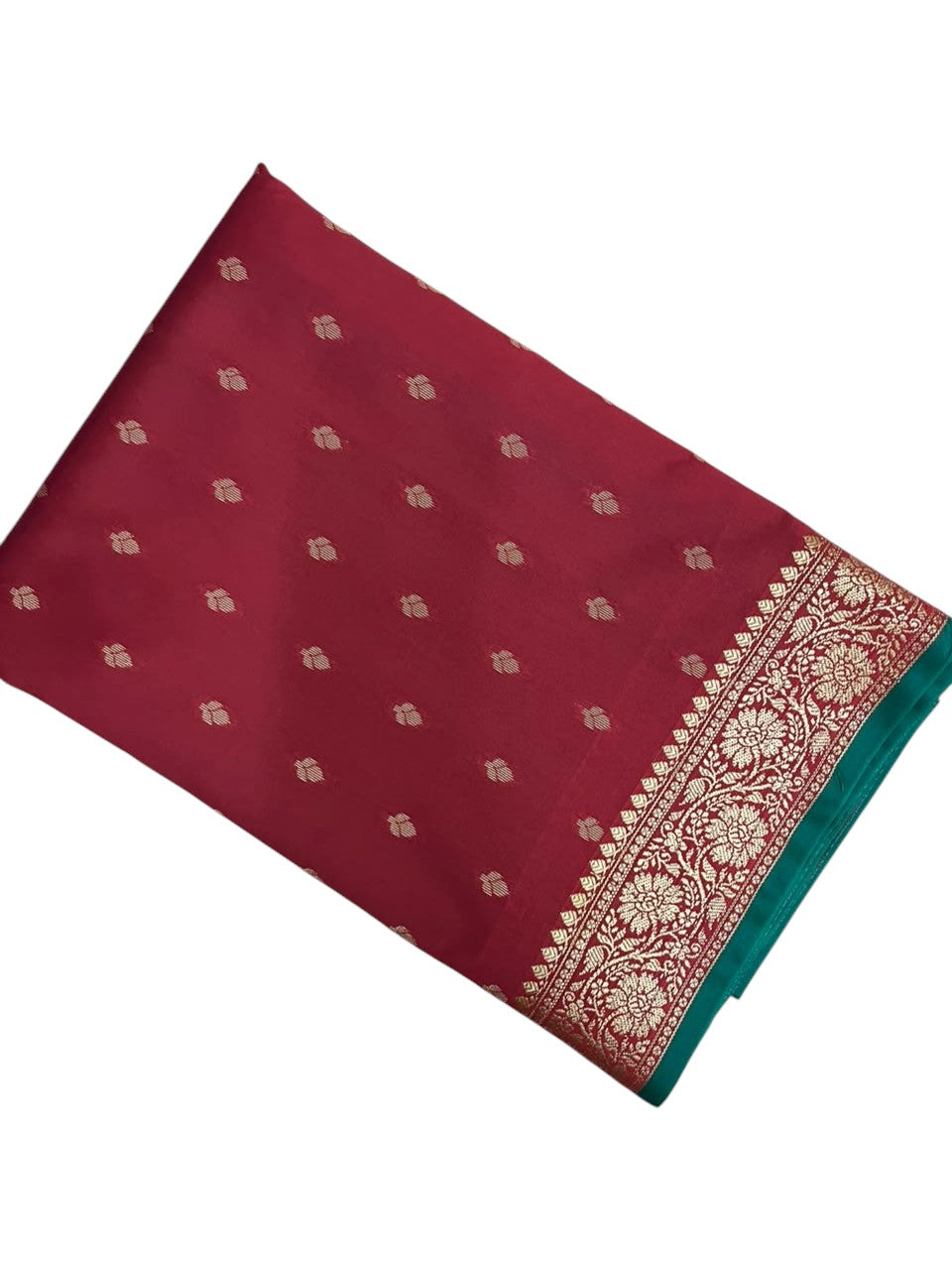 Southloom Satin Banarasi Silk Saree with Woven Work on Body and Borders In Maroon