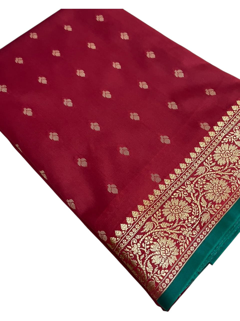 Southloom Satin Banarasi Silk Saree with Woven Work on Body and Borders In Maroon