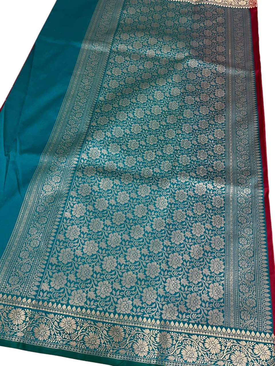 Southloom Satin Banarasi Silk Saree with Woven Work on Body and Borders In Maroon