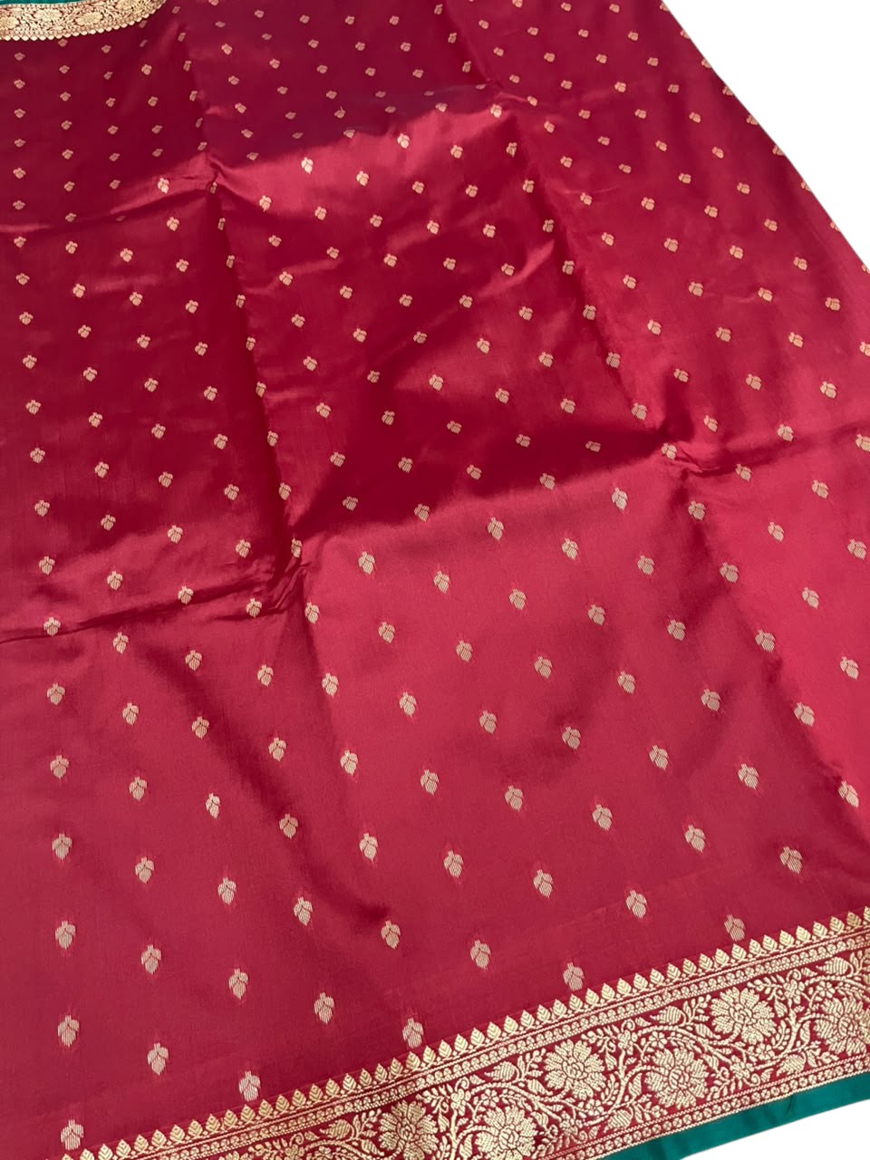 Southloom Satin Banarasi Silk Saree with Woven Work on Body and Borders In Maroon