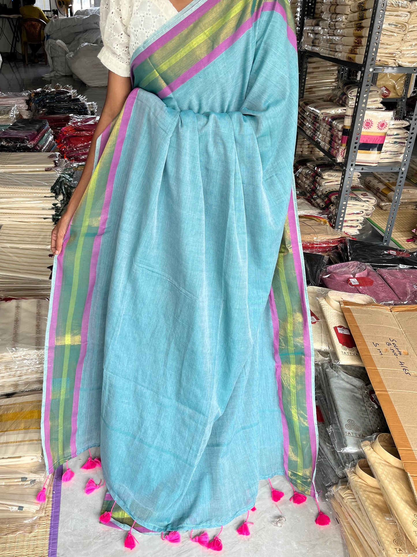 Kerala Mulcotton Soft Fabric Saree SL215