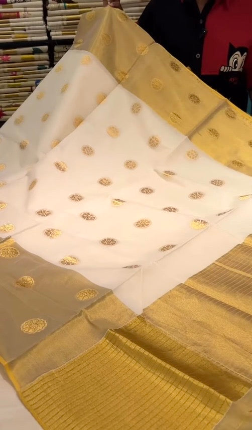 Handloom Cotton Replica Flower Butta Saree SL149