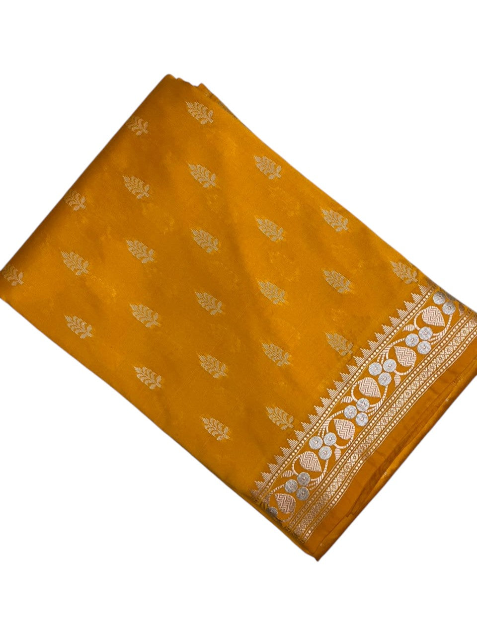 Southloom Satin Banarasi Silk Saree with Woven Work on Body and Borders In Yellow