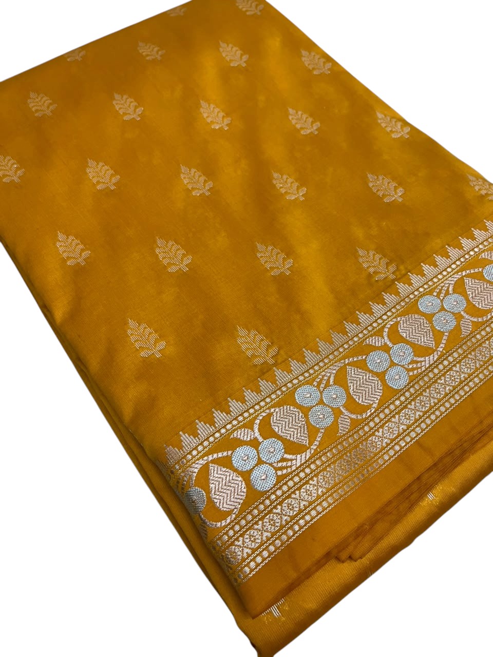 Southloom Satin Banarasi Silk Saree with Woven Work on Body and Borders In Yellow