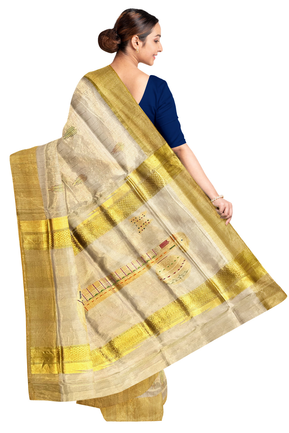Southloom™ Super Premium Balaramapuram Handloom Tissue Saree with Veena Designs on Munthani