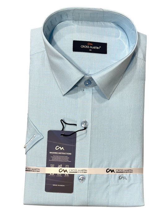 Southloom Pure Cotton Blue Plain Shirt (40 HS)
