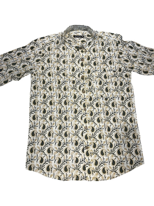Southloom Jaipur Pure Cotton Block Printed Shirt for Men (Medium)