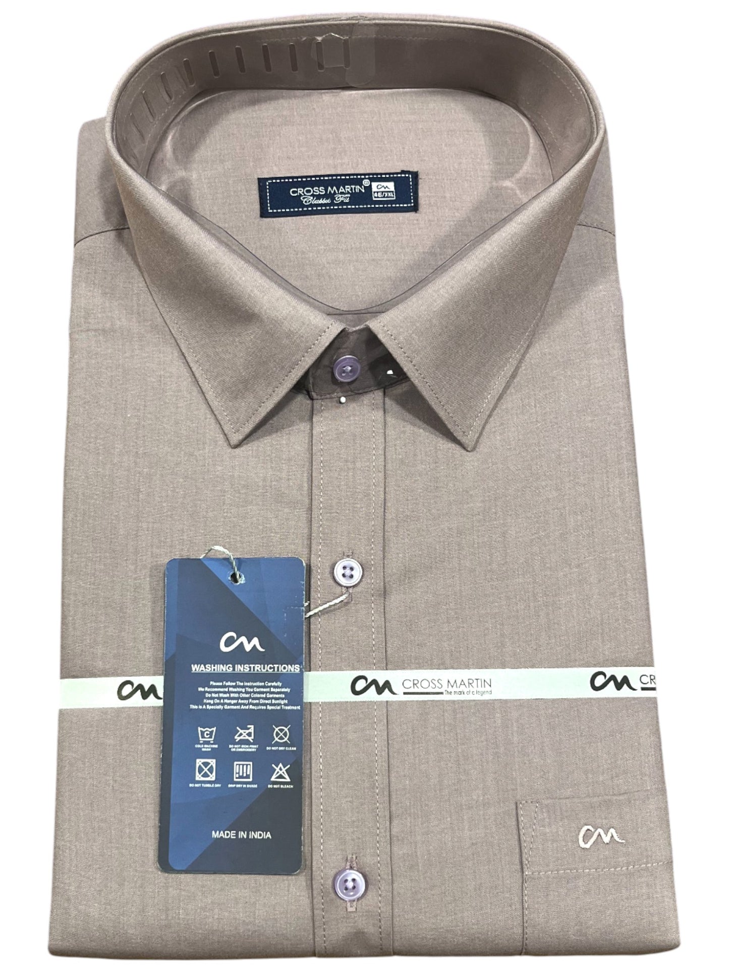 Southloom Pure Cotton Grey Plain Shirt (46 FS)