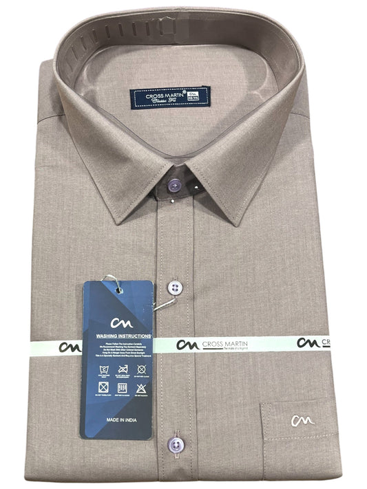 Southloom Pure Cotton Grey Plain Shirt (46 FS)