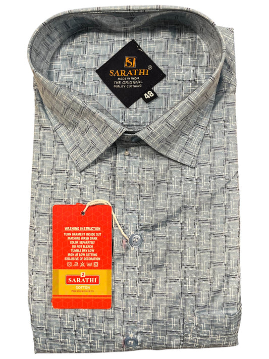 Southloom Pure Cotton Grey Printed Shirt (48 FS)
