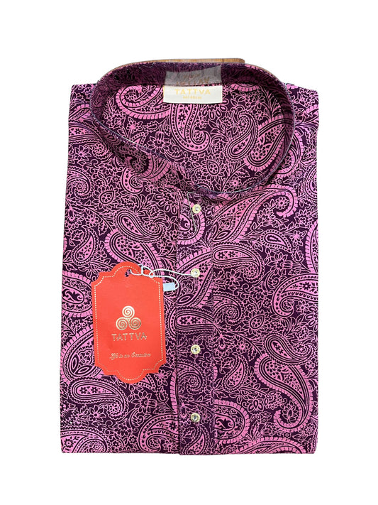 Southloom Semi Silk Short Kurta for Men in Purple Colour