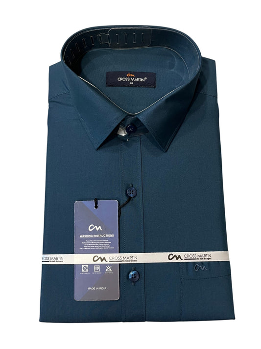 Southloom Pure Cotton Blue Plain Shirt (40 FS)