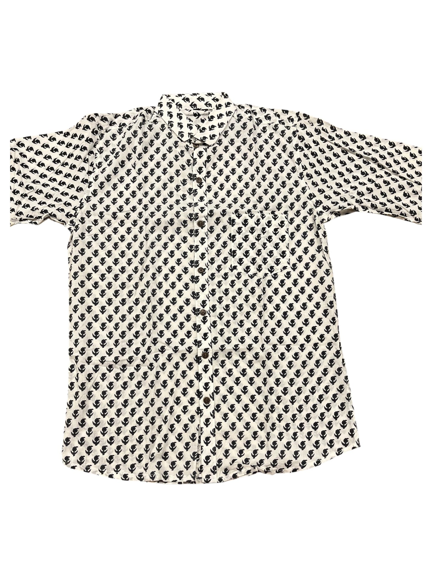 Southloom Jaipur Pure Cotton Block Printed Shirt for Men (Medium)