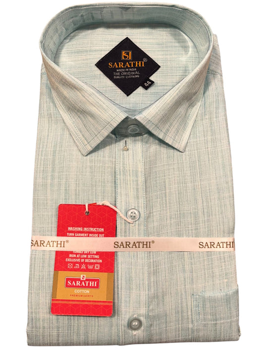 Southloom Pure Cotton Blue plain Shirt (44 FS)