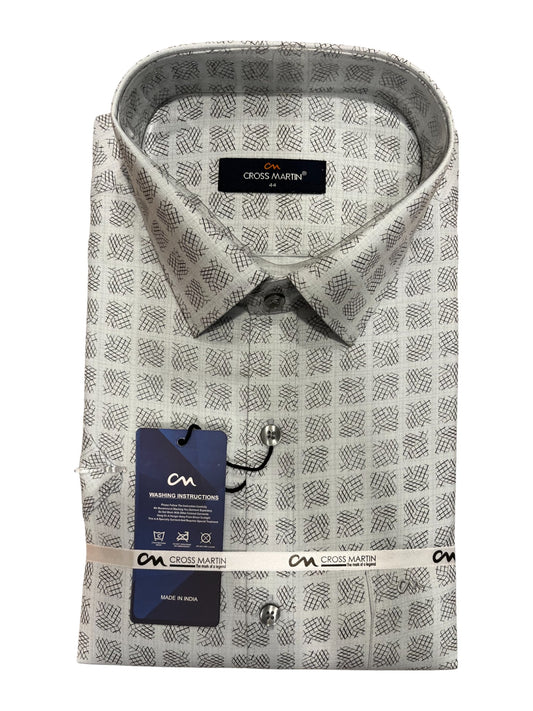 Southloom Pure Cotton Green Printed Shirt (44 HS)