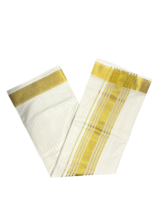 Southloom Pure Cotton Kerala Kasavu Lines Saree