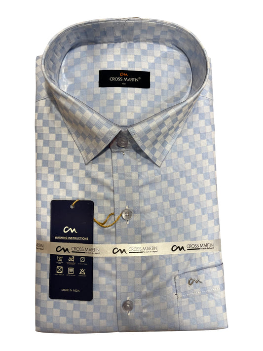 Southloom Pure Cotton Blue Printed Shirt (44 FS)
