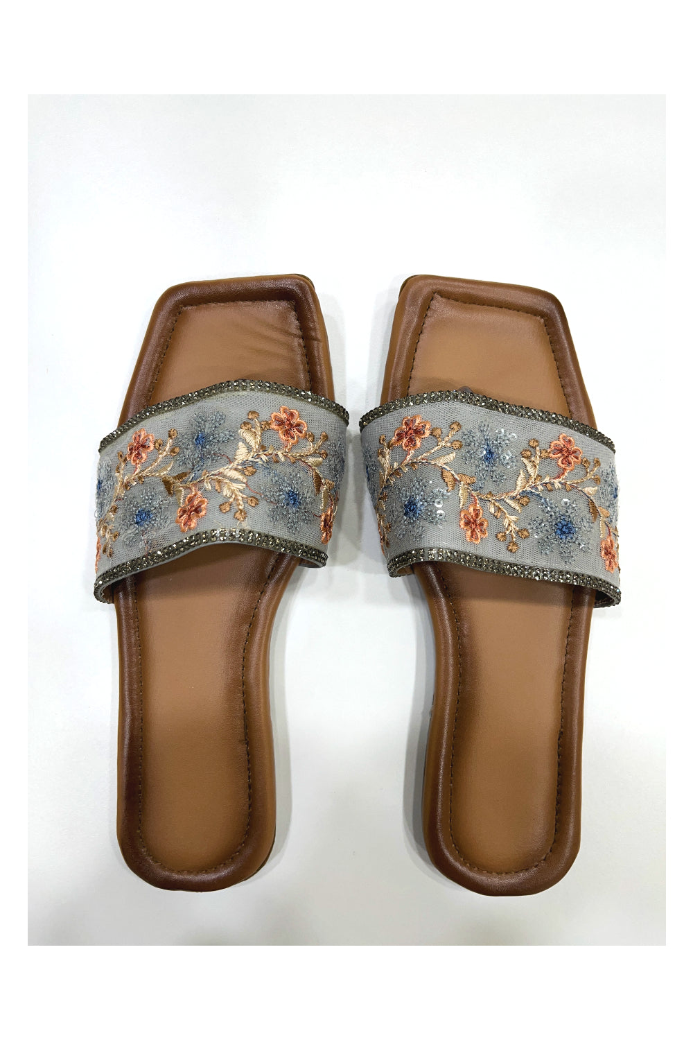 Southloom Jaipur Handmade Embroidered Flat Sandals