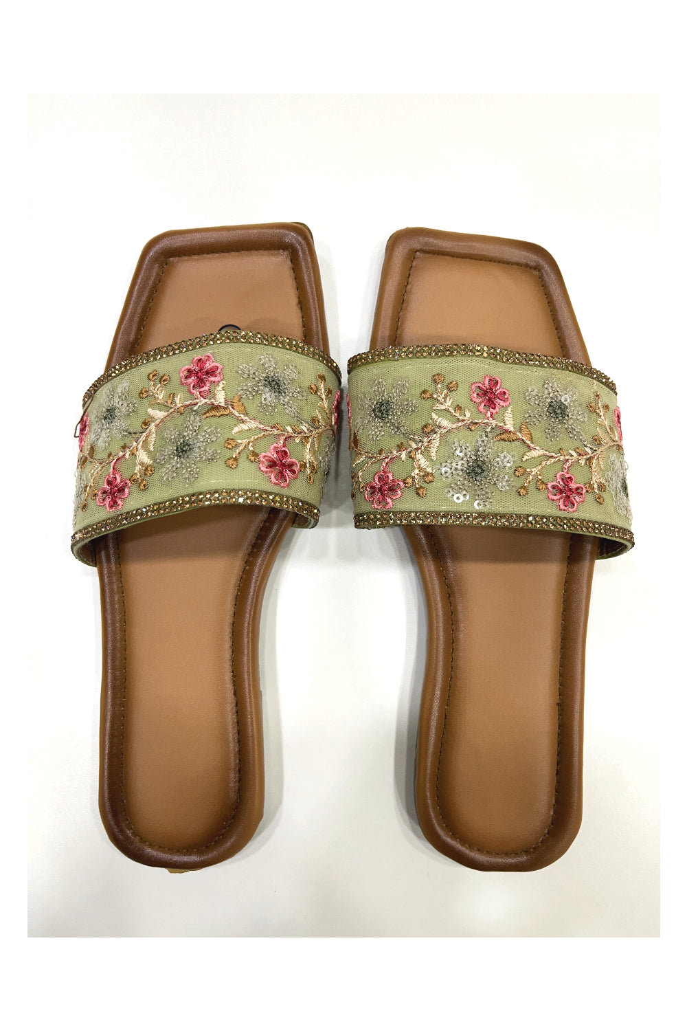 Southloom Jaipur Handmade Embroidered Flat Sandals