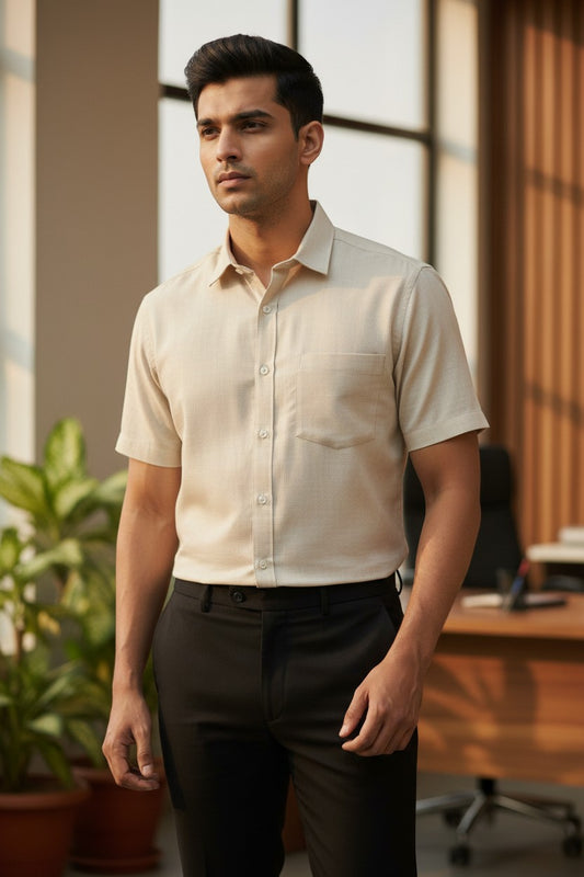 Pure Cotton Begin Plain Shirt SLSHIRT 46 HS