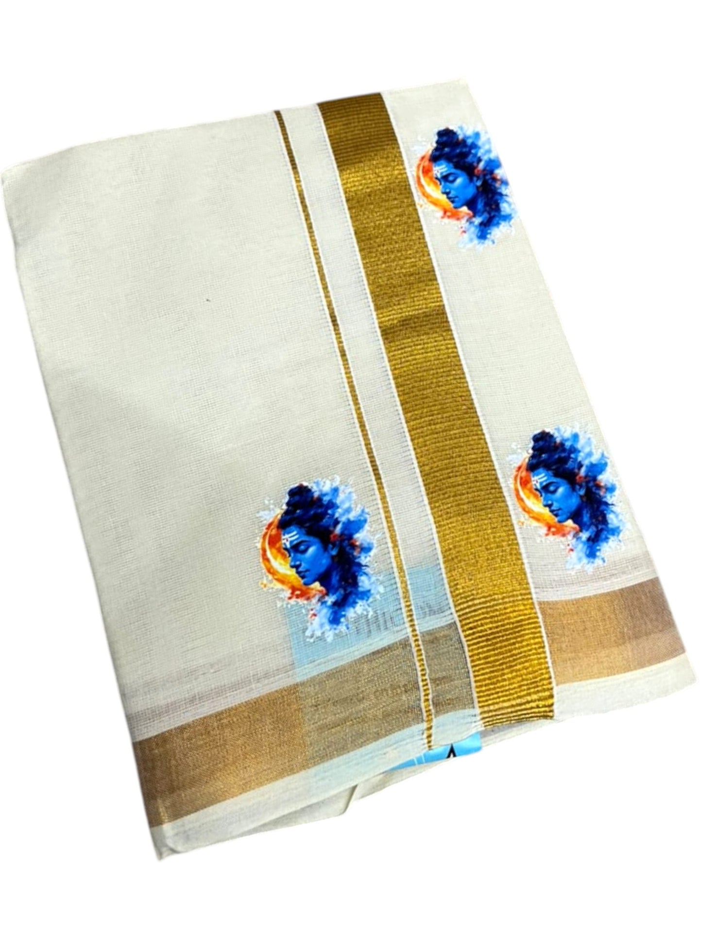 Southloom Cotton Kasavu Printed Kids's Velcro Mundu SLK