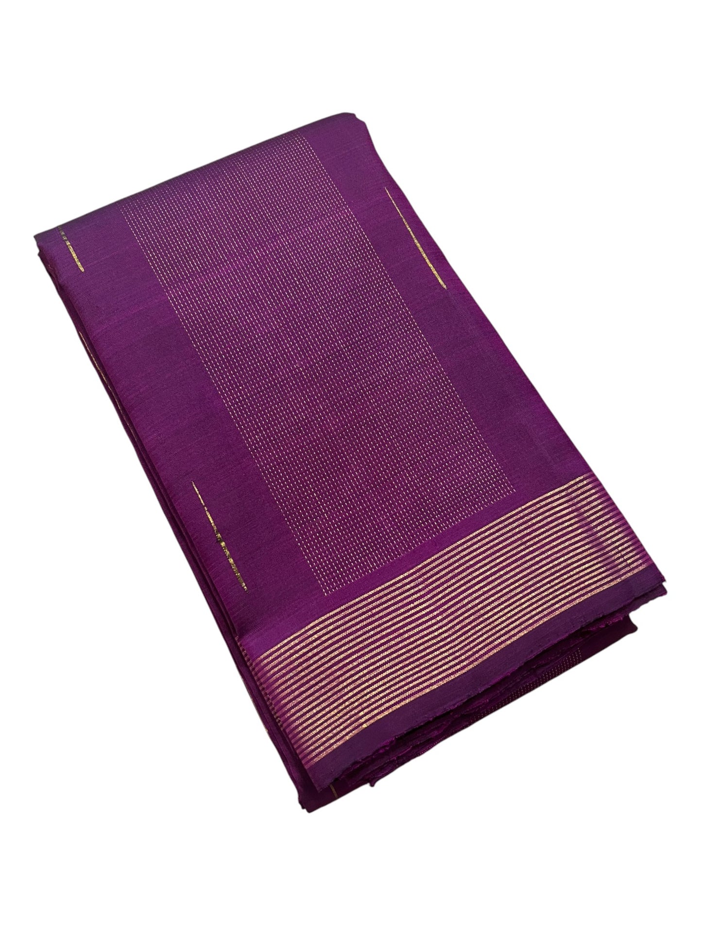 Southloom Pure Handloom Bridal Kanchipuram Silk Saree with Korvai Work (Violet)