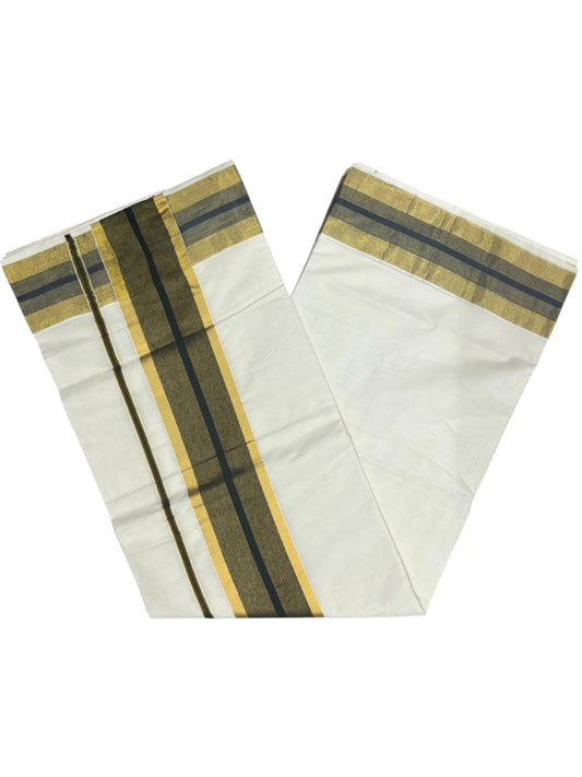 Southloom Kerala Pure Cotton Plain Saree with Kasavu and Black Border