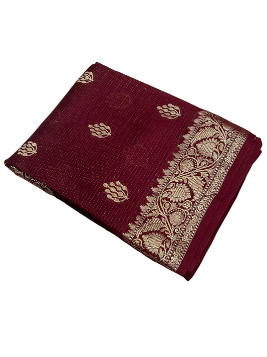 Southloom Georgete Banarasi Silk Saree with Woven Work on Body and Borders