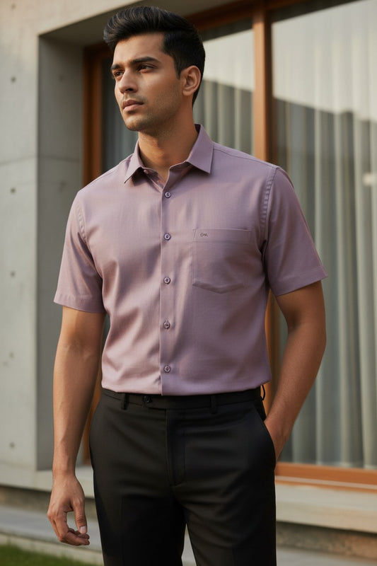 Southloom Pure Cotton Purple Plain Shirt SLSHIRT 44 HS