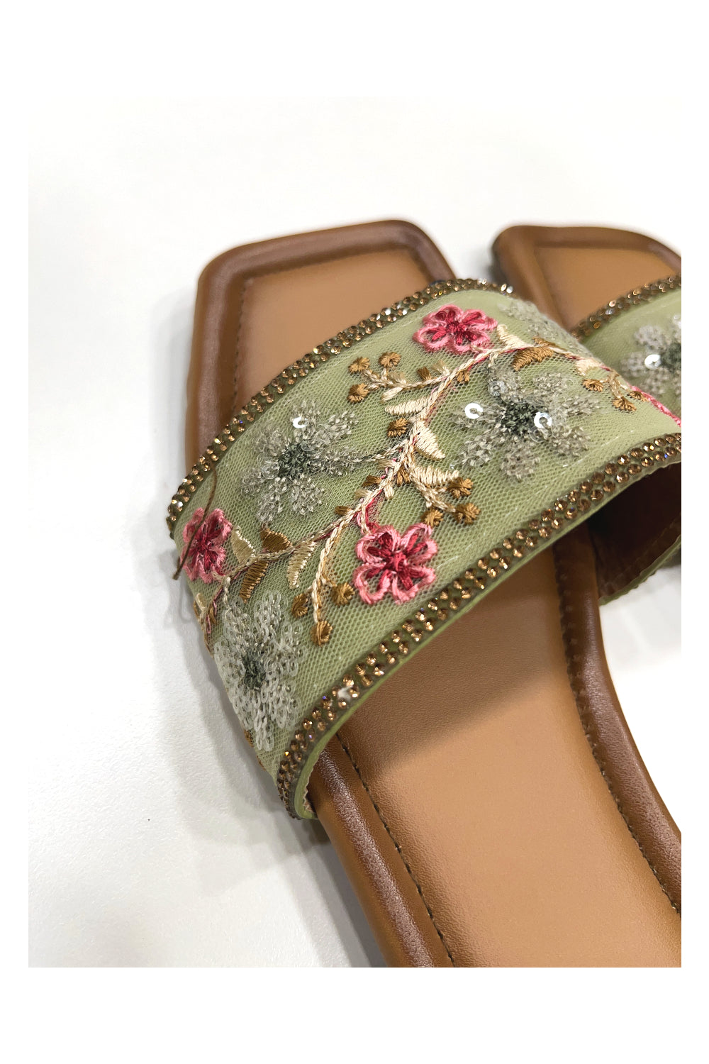 Southloom Jaipur Handmade Embroidered Flat Sandals