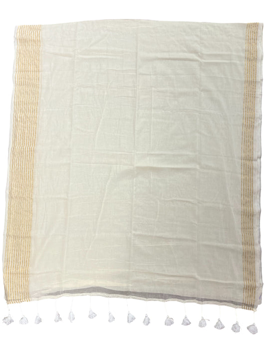 Southloom Mul Cotton 120 x 120 Soft Fabric Saree in Golden Colour