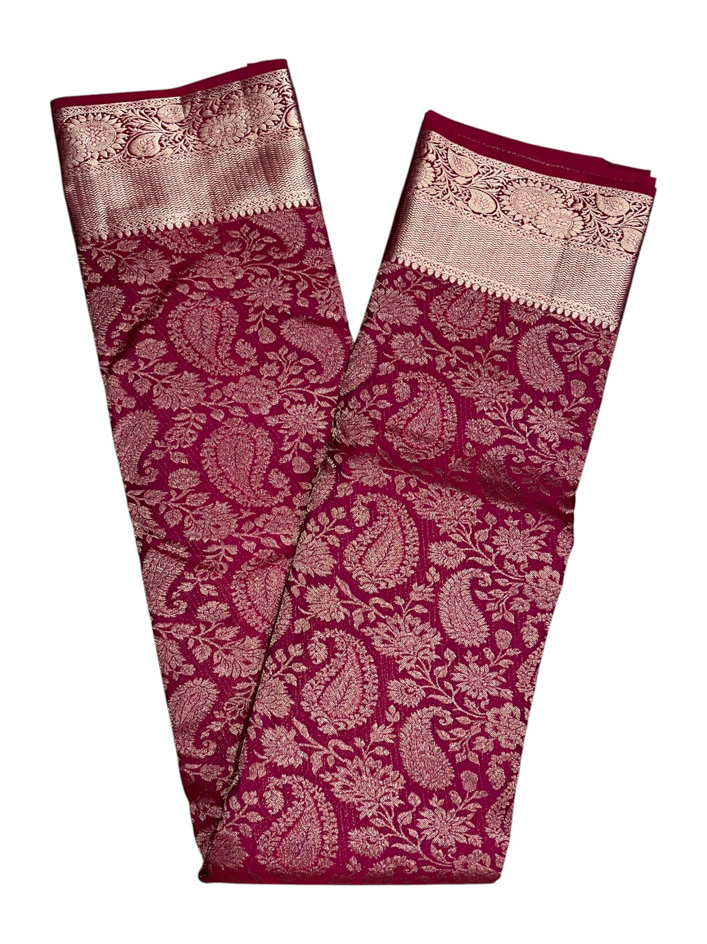 Southloom Pure Handloom Bridal Kanchipuram Silk Saree with Korvai Work (Magenta)