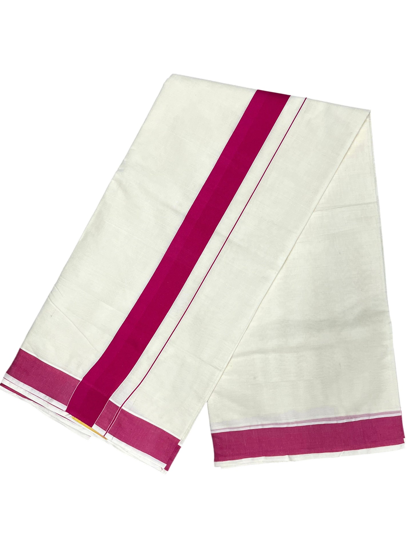 Southloom Pure Cotton Kerala Saree with Pink Plain Border