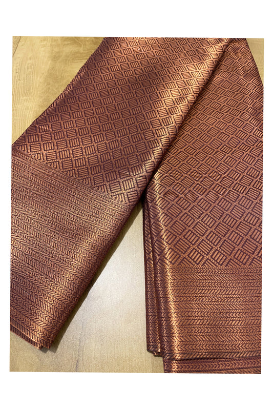 Southloom Premium Semi Silk Zari Work Brocade Saree in Bridal Brown with Matching Pallu