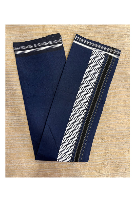 Southloom Blue Printed Single Mundu / Otta Mundu / Lungi (South Indian Kerala Dhoti)